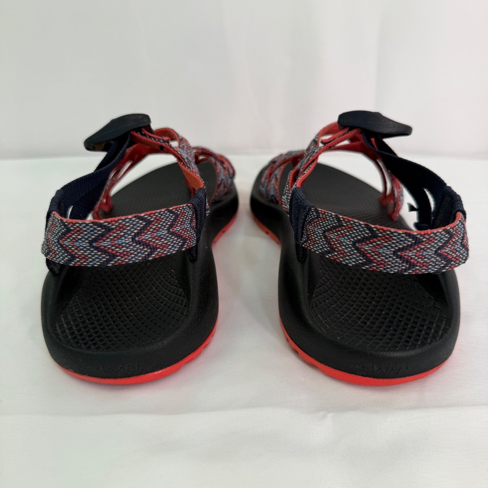 Chaco Z Cloud 2 Sandals Navy Red Chevron Double Strap Toe Loop Womens 8 - Picture 6 of 14